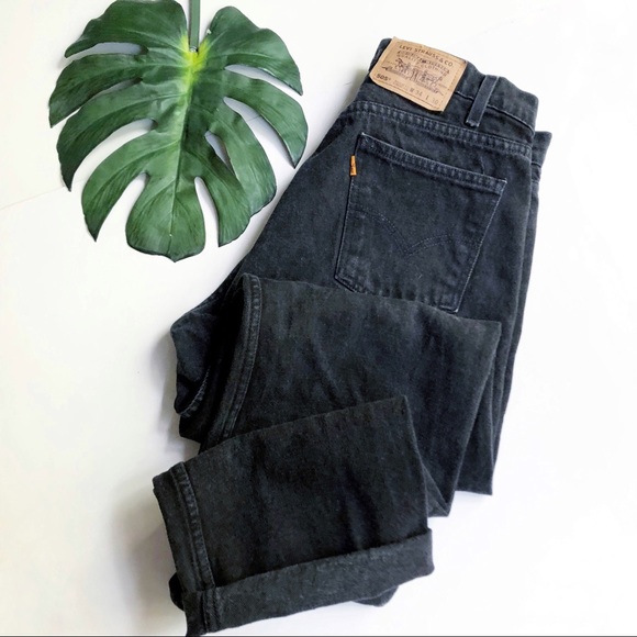 Levi's Denim - Vintage Levi’s orange tab black 505 mom jeans